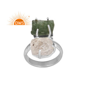 แหวนพลอยธรรมชาติเงินแท้ปรับแต่งได้สำหรับผู้ผลิตเครื่องประดับ - Product Image 1