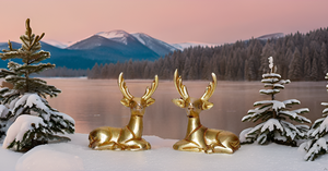 Figurine de cerf doré élégante Accents décoratifs en laiton abstrait Style de conception Feng Shui pour un décor luxueux inspiré de la nature - Product Image 5