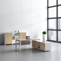 Patron moderne et simple travaillant en bois Table de bureau en L Bureau de direction avec tiroir à assembler Mobilier de bureau