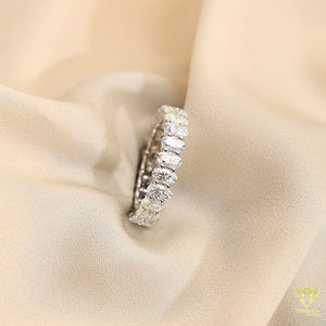 Bague de tennis VVS1 Moissanite D couleur ovale coupe diamant forme broche réglage rhodium pour fiançailles mariage - Product Image 2