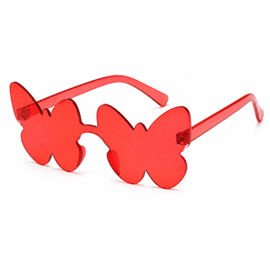 Gafas de Sol de Mariposa para Mujer, Montura de una Pieza sin Aro, Lentes de PC con Protección UV400, Gafas de Sol Modernas y a la Moda para Fiestas - Product Image 1