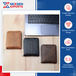 Portefeuille en cuir PU pour homme de qualité supérieure, design attrayant, haute efficacité, fermeture éclair vintage, au prix du marché, provenant d'un revendeur indien - Product Image 5