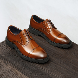 รองเท้าหนังวัวแท้แบบอ็อกซ์ฟอร์ด พร้อมส้นรองรับแรงกระแทกและดีไซน์กันลื่น รองเท้าหนังสำหรับสุภาพบุรุษ - Product Image 3