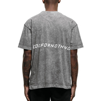 T-shirt pour homme gris foncé à épaules tombantes délavées à l'acide à vendre avec logo et design personnalisés à bas prix Vente en gros OEM