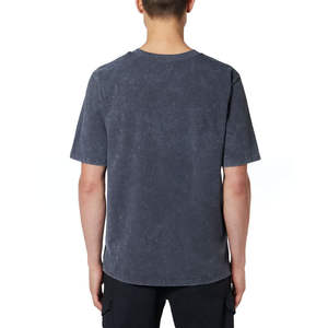 Nouveau gros personnalisé poids lourd lavé à l'acide T-Shirt 100% coton goutte épaule solide motif 240 grammes hommes Vintage col en v - Product Image 5