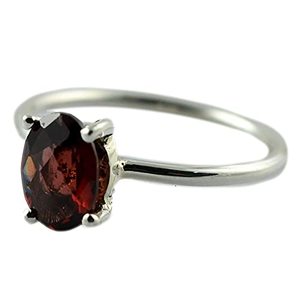 Navya Craft Handmade 925 Sterling <b>Silver</b> Women's <b>Ring</b> with <b>Garnet</b> Custom US Sizes 4 to 14 for Everyday Wear and Gifts - Product Image 1