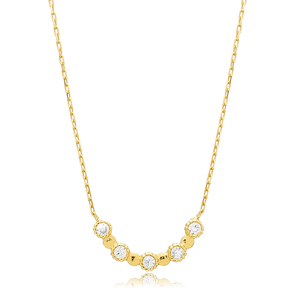 Ronda CZ Plain Style Charm Collar Venta al por mayor Turco Hecho a mano 925 Joyas de plata esterlina - Product Image 3