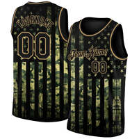Otantik basketbol forması özel 3D kartal amerikan bayrağı tasarım siyah kraliyet kırmızı renkler 100% nefes Polyester özelleştirilebilir