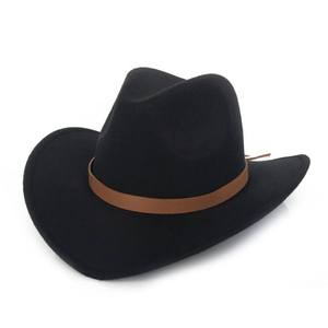 Venta al por mayor personalizado Simple colorido hombres mujeres PU banda de cuero fieltro moda invierno cálido estilo occidental sombreros de vaquero para Unisex - Product Image 5