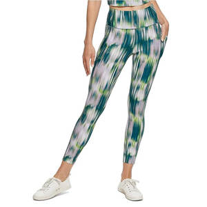 Women's High-Waist Yoga <b>Leggings</b> With Solid <b>Pattern</b> Sublimation Print for Fitness Running and Yoga-New Designs Mid-Waist Pants - Product Image 1