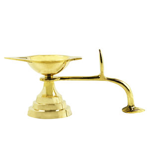 Diya น้ำมันทองเหลืองอินเดียสำหรับพิธีกรรมทางศาสนาฮินดูพูจา,ของขวัญดอกบัวดิยา Diwali จากทองเหลืองอินเดีย - Product Image 6