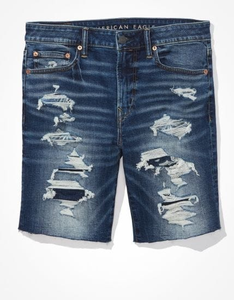 Shorts en jean pour hommes respirants, taille haute, élégants, design personnalisé, décontractés, shorts en jean d'été pour hommes - Product Image 1