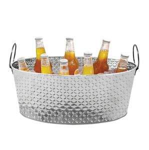Seau à glace rond en acier inoxydable, cuve à vin avec poignée en métal pour intérieur, extérieur, Restaurant, seau à bière pour fête, Bar, maison, mariage - Product Image 6