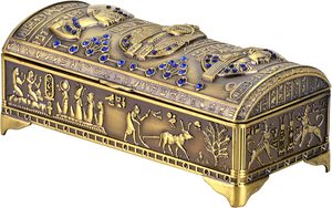 Hộp Trang Sức Kim Loại Trang Trí Phong Cách Ai Cập Cổ Đại Sản Xuất Tại Ai Cập (Đồng Cổ) Được Làm Thủ Công Bởi Adiba Trang Trí Nhà Cửa - Product Image 5