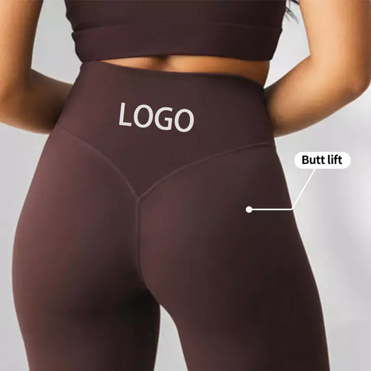 AOLA hiçbir ön dikiş 4 yönlü streç tereyağı yumuşak yüksek bel Yoga pantolon spor egzersiz tayt kadınlar