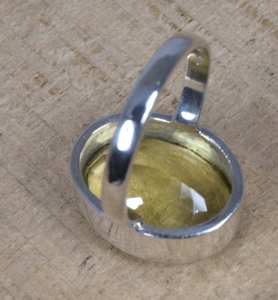 Bague en argent 92,5 avec quartz jaune véritable, bijoux de mode pour femmes - Product Image 3