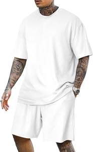 Ensemble de survêtement décontracté d'été respirant pour homme, 2 pièces, t-shirt à manches courtes oversize et pantalon de survêtement à cordon de serrage - Product Image 5