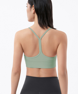 Soutiens-gorge de sport rembourrés à une épaule avec décoration brodée Sexy sans couture Yoga Sportswear Respirant One-Piece Yoga Bra - Product Image 6