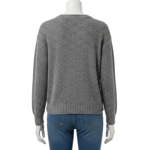 Breathable <b>Computer</b> Knitted Womens Sweaters Polyester Soft Lightweight Stretch Fabric Daily Wear Casual Fashion Knitwear Tops - Product Image 2