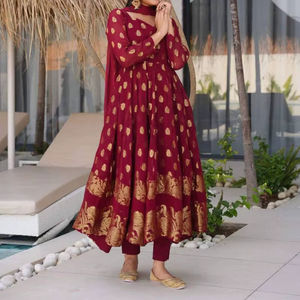 LANZANDO NUEVA FIESTA FESTIVA SALWAR KAMEEZ con DUPATTA TELA DE ALGODÓN y TRABAJO TEJIDO GRANDE - Product Image 1
