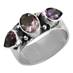 Bague en argent 925 plaqué or rose pour femmes, incrustation tendance avec pierres précieuses naturelles, plaqué 18 carats, bijoux cadeau - Product Image 1
