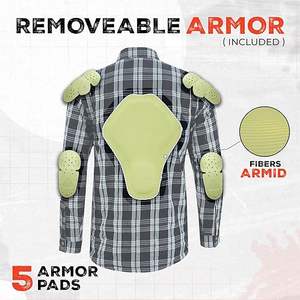 Camisa de Franela Reforzada a Prueba de Viento para Motociclistas, Diseño Unisex y para Protección - Product Image 4