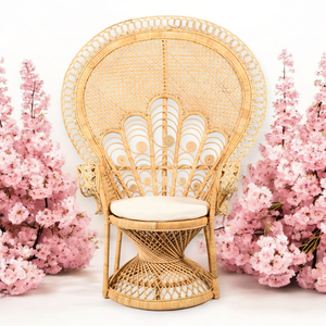 เก้าอี้หวายทรงนกยูงสไตล์คลาสสิกโบราณ ทำด้วยมือ เฟอร์นิเจอร์วินเทจสำหรับพักผ่อน ใช้ได้ทั้งภายในและภายนอกอาคาร เหมาะสำหรับโรงแรม ห้องนั่งเล่น และบ้านพักตากอากาศ - Product Image 5