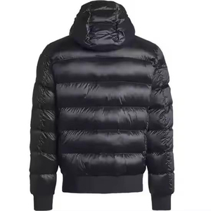 Men Custom Quilted Puffer <b>Jacket</b> Canvas Lightweight Winter Warm Outdoor Stand Collar Front Logo Breathable - Product Image 2