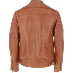Blouson de moto en cuir pour homme, personnalisé, OEM, avec soutien dorsal, collection 2025 - Product Image 3