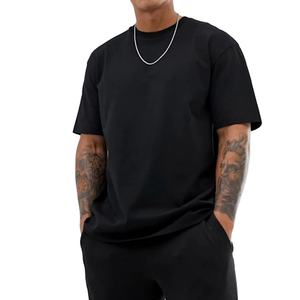 Fabricante OEM de alta calidad de los hombres de algodón azul camiseta personalizada Hip-Hop estilo de manga corta azul de gran tamaño-al por mayor - Product Image 1