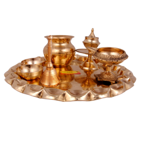 Ensemble Puja Thali en métal solide, décoration de maison, service de Table, plateau, prix de gros pour maison, mariage, Restaurant - Product Image 2