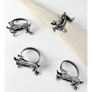 Ensemble de 4 ronds de serviette design en métal escargot doré antique Organisateurs de serviettes de table économiques pour les mariages Occasions spéciales - Product Image 6