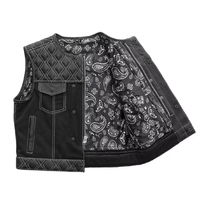 Gilet de motard en cuir noir uni pour homme, respirant, séchage rapide, logo personnalisé, style urbain, grandes tailles, vêtement d'extérieur hiver