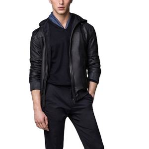 แจ็กเก็ตหนังสำหรับผู้ชายเสื้อแจ็กเก็ตหนังบุนวมที่แข็งแรงมีซิปด้านใน - Product Image 2
