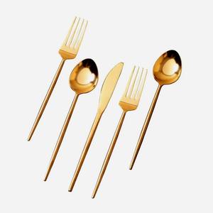 Juego de 4 cubiertos de acero inoxidable con mango de lujo, acabado plateado, perfecto para vajilla, uso en cocina, cubiertos de alta calidad - Product Image 3