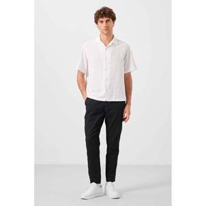 Pantalones Chinos Tommylife para Hombre, Corte Estándar, Tejido Ligero y Elástico, Mezcla de Algodón Azul Marino, Cómodos para Uso Diario - Product Image 1