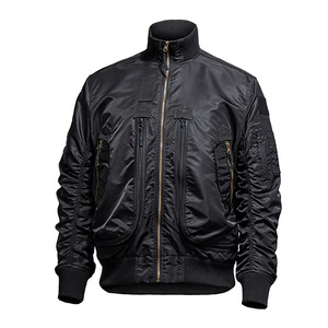 Veste bomber d'hiver unisexe tendance pour homme, matelassée, en spandex/polyester, sans col, style pilote, fermeture éclair, 100% fibre de polyester - Product Image 2