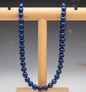 Haute qualité 18 pouces argent 925 collier pour femmes eau douce Lapis Lazuli pierre perles nouées à la main Design Style à la mode - Product Image 2