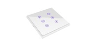 Fox Domotics Tuya – Interrupteur tactile manuel pour deux rideaux, compatible application mobile, télécommande IR, assistant vocal, Wi-Fi, indice IP40