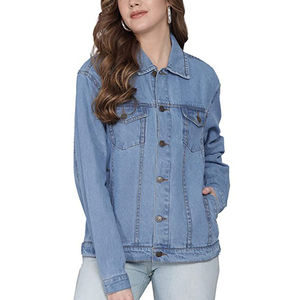 Nueva venta al por mayor de alta calidad transpirable mujeres Jeans Chaqueta de mezclilla de manga larga Casual Mujeres Jeans Chaqueta de mezclilla Servicio OEM. - Product Image 1
