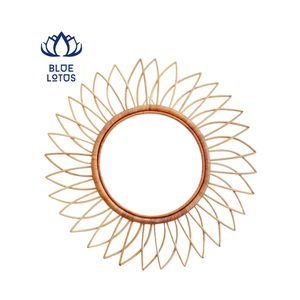 GEM Hot Selling Wholesale wall Mount Rattan Mirror Decorative House - Product Image 1