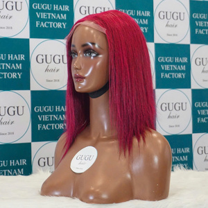 100% Extensions de cheveux vierges vietnamiennes os droit brillant couleur bordeaux clair pré plumé cheveux crus vendeur en gros - Product Image 2