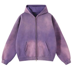 Sudadera gruesa y pesada de algodón 100% para hombre, Sudadera con capucha de felpa francesa de alta calidad en blanco, ropa de calle de gran tamaño, sudadera con cremallera y logotipo personalizado - Product Image 5