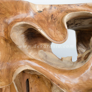 Teakwortelconsoletafel Met Snijwerk, Teakhouten Worteltafels Voor Woonkamermeubilair, Houten Consoletafel - Product Image 5