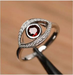 Anillo de Plata de Ley 925 para adolescentes chapado en oro y rodio rojo granate natural piedra preciosa aniversario boda joyería IGI certificado - Product Image 2