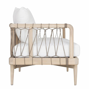 Nuevos modelos Sofá de dos plazas Muebles de exterior Madera de teca natural con cuerda y cojín-Alina - Product Image 3