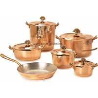 Perlengkapan Casserole Ruffoni Logam Kokoh dengan Tekstur Palu, Finishing Antik Tembaga, Bentuk dan Logo Dapat Disesuaikan