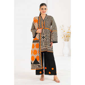 Conjunto de Salwar Kameez Estampado de 3 Piezas Khaddar K-52100, Pantalón de Algodón Bordado con Dupatta, para Usar en Festivales, Vestido Estilo Pakistaní - Product Image 3