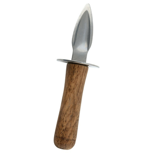 Couteaux à huîtres à manche en bois à lame tranchante fixe en acier damas \ Couteaux professionnels pour la maison et le restaurant - Product Image 1
