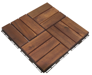 Baldosas de Madera para Terraza, Nuevo Modelo de 12 Listones, Baldosas de Madera de Acacia para Bricolaje, 30*30cm, Ecológicas para Interiores y Exteriores - Product Image 3